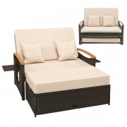 Sodo sofa - lova iš rotango 3-in-1